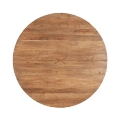 Basel 60" Smoked Acacia Round Dining Table -Household Items Series FBR RD60SA dt2