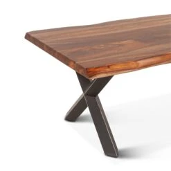 Elliston 46" Live Edge Sheesham Wood And Iron Coffee Table -Household Items Series FBS CT46NA dt1