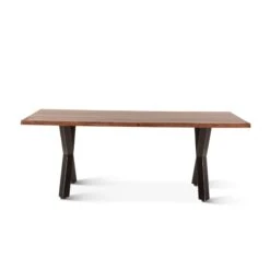 Elliston 80" Live Edge Sheesham Wood And Iron Dining Table