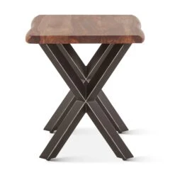 Elliston 26" Live Edge Sheesham Wood And Iron Side Table -Household Items Series FBS ST26NA sd1
