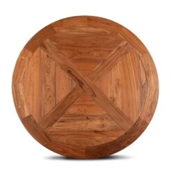 Sterling Round Adjustable Height Teak Wood Dining Table -Household Items Series FBY RD48 dt4