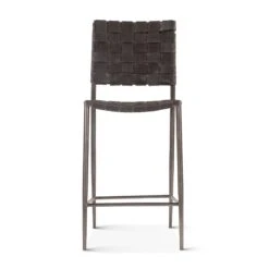 Lund 17" Buffalo Leather And Iron Counter Chair