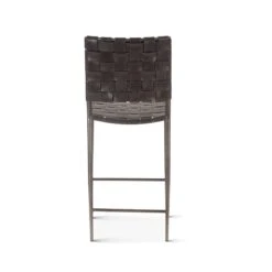 Lund 17" Buffalo Leather And Iron Counter Chair -Household Items Series FCPH CC17BLK bk1