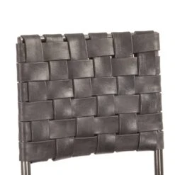 Lund 17" Buffalo Leather And Iron Counter Chair -Household Items Series FCPH CC17BLK dt2