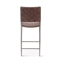 Lund 17" Buffalo Leather And Iron Counter Chair -Household Items Series FCPH CC17BR bk1