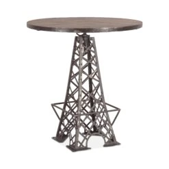 Rustic Revival Eiffel Tower Industrial Bistro Table 8 Rustic Revival Eiffel Tower Industrial Bistro Table -Household Items Series FEI BT32 3q1