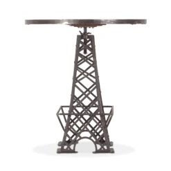 Rustic Revival Eiffel Tower Industrial Bistro Table