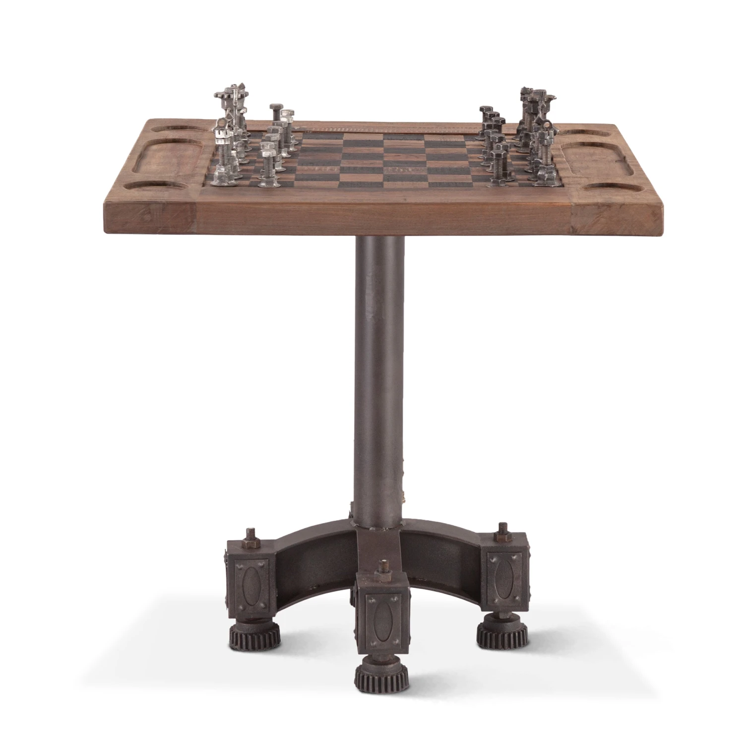 Rustic Revival Industrial Teak Wood Chess Set 5 Rustic Revival Industrial Teak Wood Chess Set - Image 3