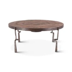 Rustic Revival Industrial Wagon Wheel Coffee Table
