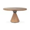 Rustic Revival Natural Teak Wood Dining Table With Black Marble