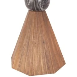 Rustic Revival Natural Teak Wood Dining Table With Black Marble -Household Items Series FEI RD54 dt2 ad415597 dc2d 4416 9d62 e36078dd308b