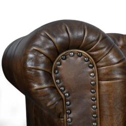 Brisben Chesterfield Sofa In Antique Whiskey Leather -Household Items Series FEX CH3 AW dt3