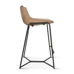 Brisben Modern Open Back Hand Washed Leather Counterstool 16 Brisben Modern Open Back Hand Washed Leather Counterstool -Household Items Series FEX STCC AI sd1