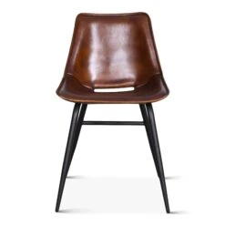Brisben Modern Open Back Hand Washed Leather Dining Chair, Set Of 2 -Household Items Series FEX STDC CH