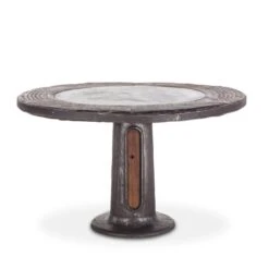 Welles Round Industrial Steampunk Dining Table