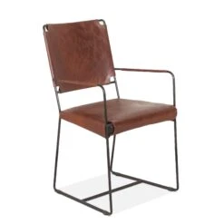 Melbourne Industrial Modern Leather Armchair -Household Items Series FNY AC18 TB GG 3q1