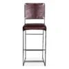 Melbourne Industrial Modern Chocolate Leather Stool