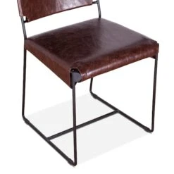 Melbourne Industrial Modern Leather Dining Chair, Set Of 2 25 Melbourne Industrial Modern Leather Dining Chair, Set Of 2 -Household Items Series FNY DC18 CH GG dt1