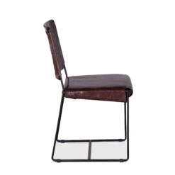 Melbourne Industrial Modern Leather Dining Chair, Set Of 2 22 Melbourne Industrial Modern Leather Dining Chair, Set Of 2 -Household Items Series FNY DC18 CH GG sd1