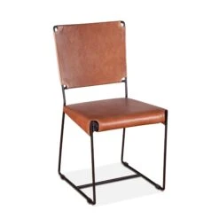 Melbourne Industrial Modern Leather Dining Chair, Set Of 2 33 Melbourne Industrial Modern Leather Dining Chair, Set Of 2 -Household Items Series FNY DC18 COG 3q1