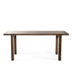 Dellio Solid Mango Wood 72" Dining Table In Acorn Brown