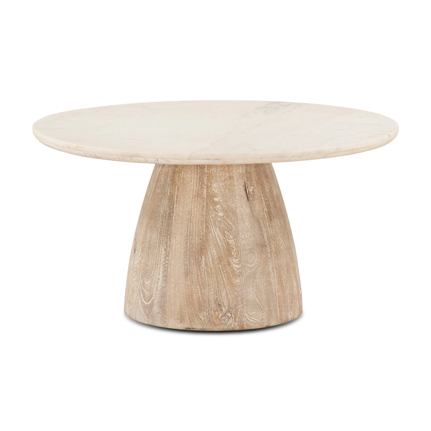 Palm Desert 36" White Marble Round Coffee Table 4 Palm Desert 36" White Marble Round Coffee Table - Image 2