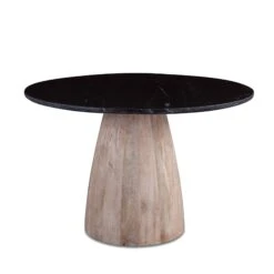 Palm Desert Natural Dining Marble Table With Washed Wood Base -Household Items Series FPA RD48 MOD BA