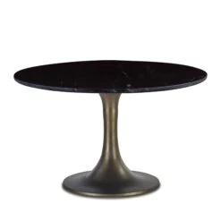 Palm Desert Natural Marble Dining Table With Bronze Tulip Base -Household Items Series FPA RD48 TLBG BA