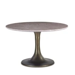 Palm Desert Natural Marble Dining Table With Bronze Tulip Base -Household Items Series FPA RD48 TLBG BL
