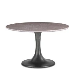 Palm Desert Natural Marble Dining Table With Steel Tulip Base -Household Items Series FPA RD48 TLSL BL