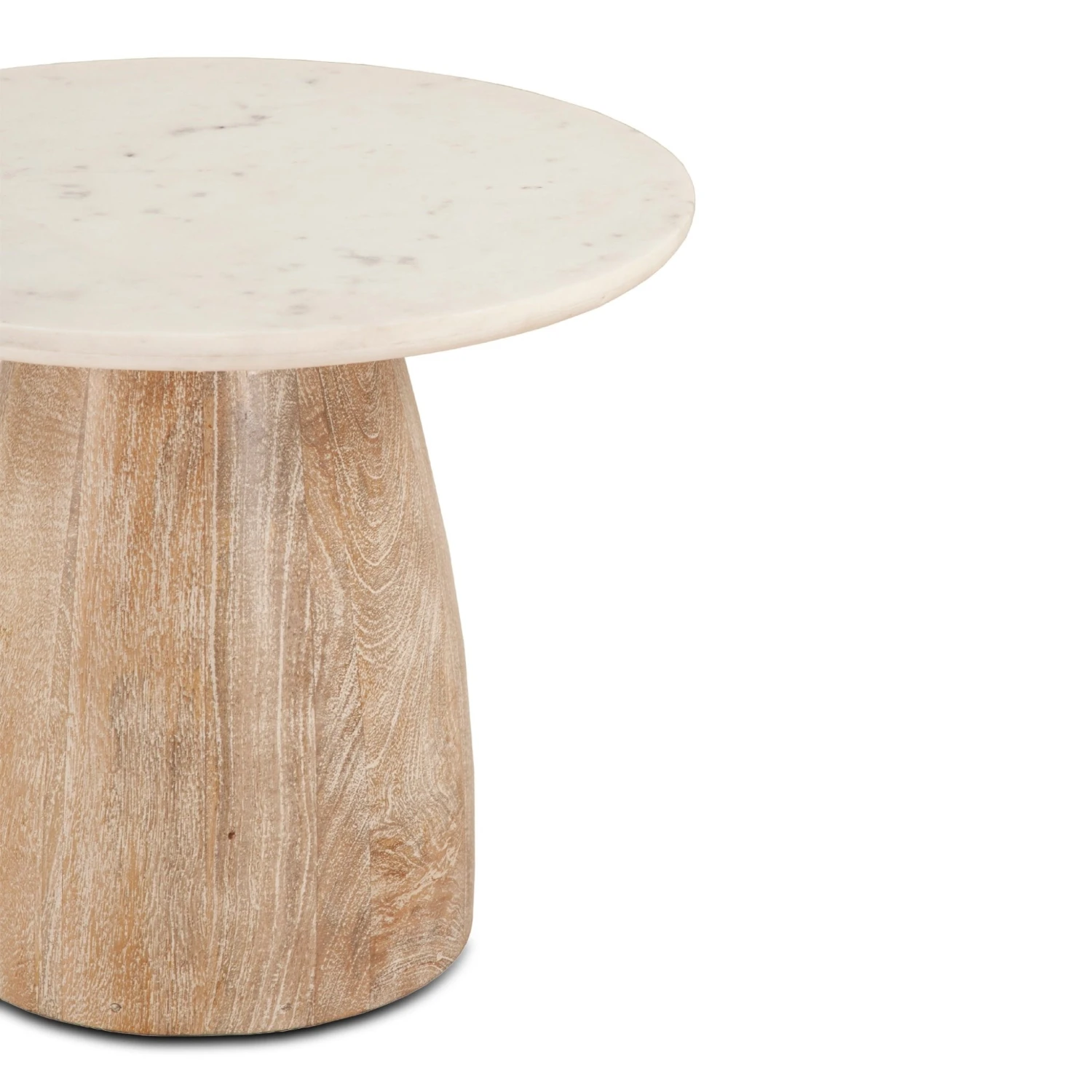 Palm Desert White Marble Round Side Table 4 Palm Desert White Marble Round Side Table - Image 2