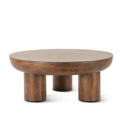 Noto 39" Round Coffee Table In Acorn Brown