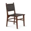 Lisbon Modern Woven Leather Dining Chair, Set Of 2