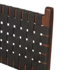 Lisbon Modern Woven Leather Dining Chair, Set Of 2 -Household Items Series FPM DC18URB dt1