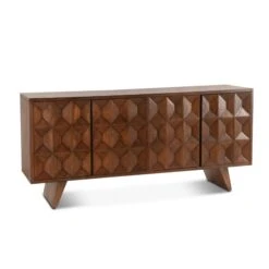 Lisbon 70" Mid-Century Sideboard In Matte Brown -Household Items Series FPM SB70RB 3q1