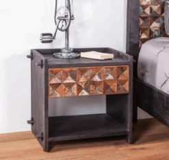 Messina Carved Teak Wood Night Chest 16 Messina Carved Teak Wood Night Chest -Household Items Series FRO BR2