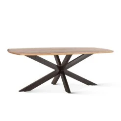 Santa Margherita 82" Mango Wood And Iron Dining Table -Household Items Series FRP DT82NA 3q1