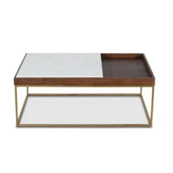 Aurora Modern Coffee Table In Walnut Brown -Household Items Series FSE CT45WN dt1 1