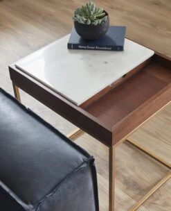 Aurora Modern Side Table In Walnut Brown -Household Items Series FSE ST22WN SideTbl 2 12 22