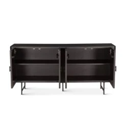 Halden 67" Acacia Wood Sideboard In Matte Black -Household Items Series FVE SB67BLK dt1
