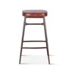 Hudson Backless Leather Stool