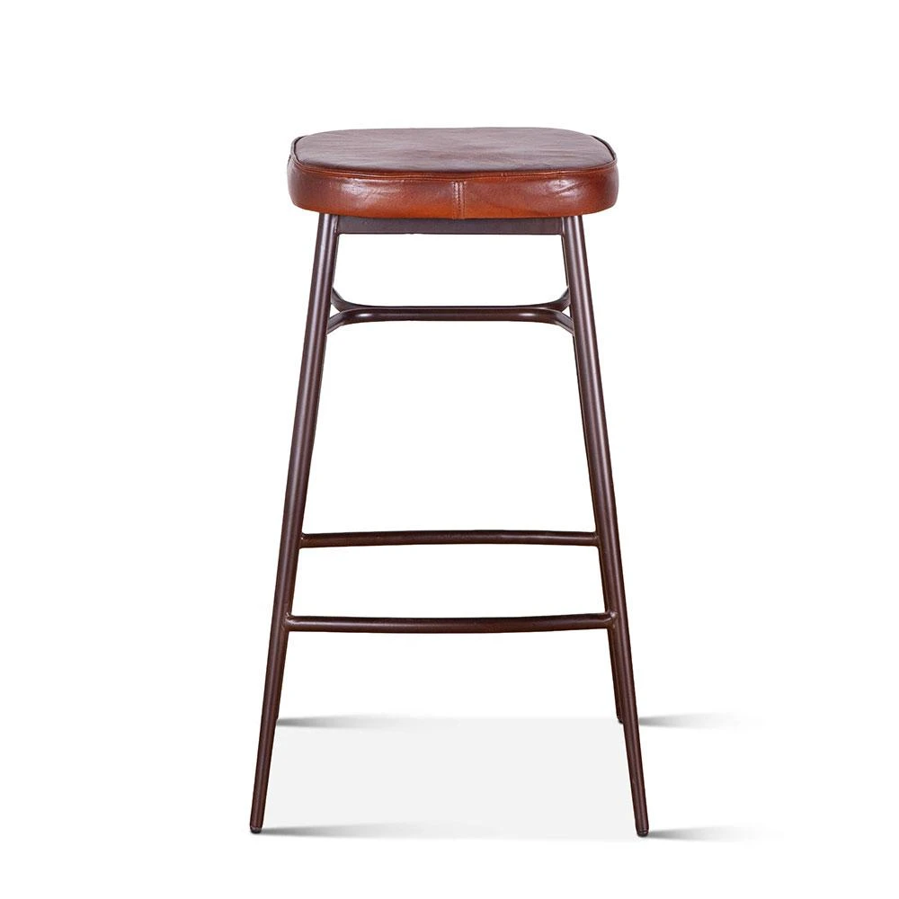 Hudson Backless Leather Stool 3 Hudson Backless Leather Stool