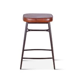 Hudson Backless Leather Stool 14 Hudson Backless Leather Stool -Household Items Series FWE CC