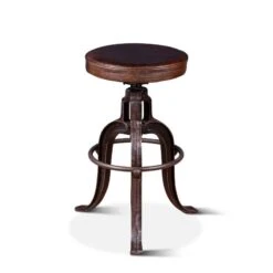 Sterling Industrial Modern Adjusting Barstool With Leather Seat 20 Sterling Industrial Modern Adjusting Barstool With Leather Seat -Household Items Series FWE SL1 BR