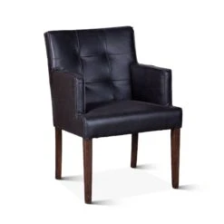 Avery 24" Modern Black Leather Arm Chair -Household Items Series G201 252 943 80 3q1