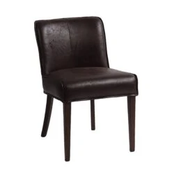 Avery Casual Leather Dining Chair In Cocoa Brown, Set Of 2 -Household Items Series G201 364 340 80