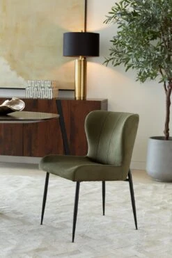 Isabella Green Suede Modern Dining Chair, Set Of 2 14 Isabella Green Suede Modern Dining Chair, Set Of 2 -Household Items Series G201 JEN 259 M5 Jennifer DRChair 12 22
