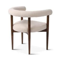 Ava White Bouclair Arm Chair Walnut Legs -Household Items Series G201 WIN 290 09 dt1