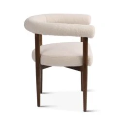 Ava White Bouclair Arm Chair Walnut Legs -Household Items Series G201 WIN 290 09 sd1