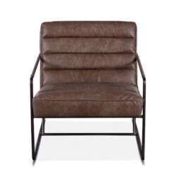 Portland Modern Grey Leather Accent Chair